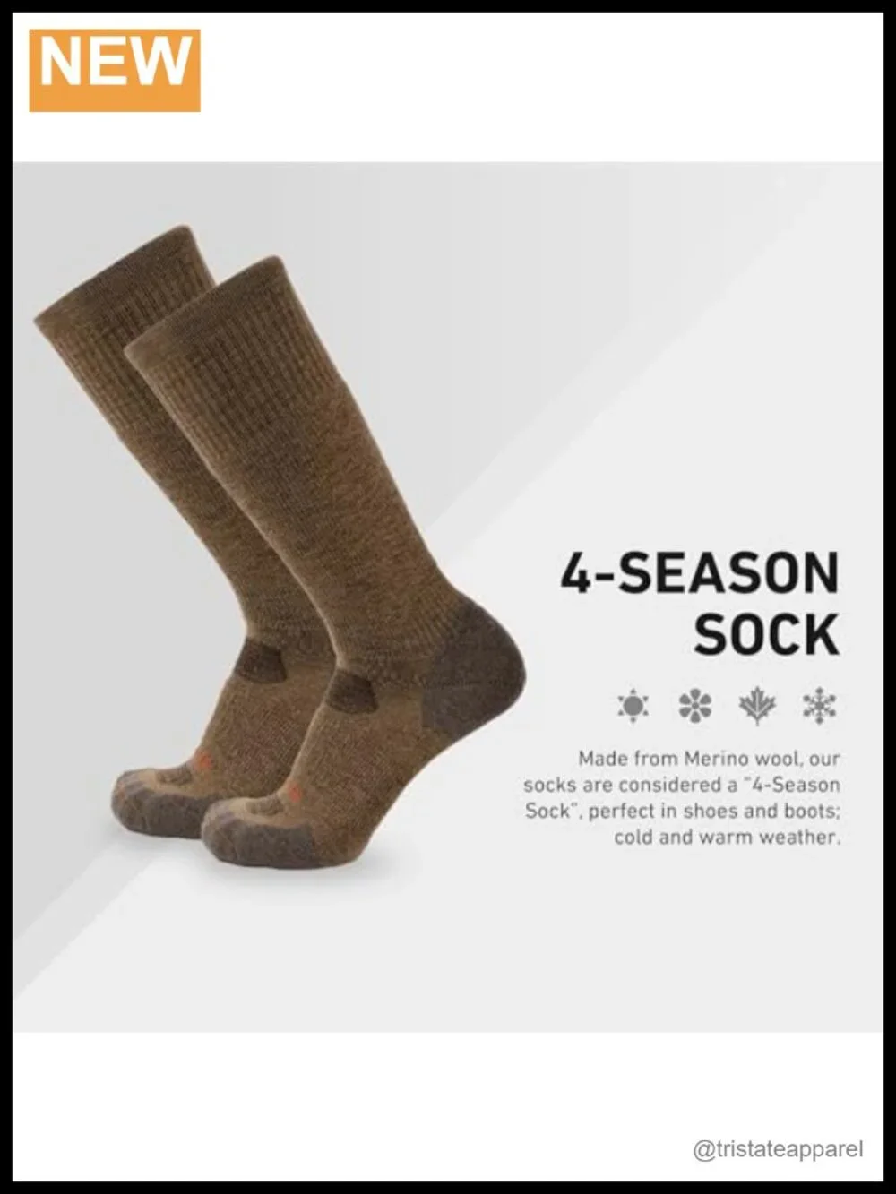 GRIP6 Merino Wool Boot Socks – Hiking Socks Made in USA – Lightweight Warm